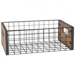 Maisons Du Monde Porte-revues Et Caisses 2 Cagettes En Métal Noir Et Pin -Rangements déco Soldes 2 cagettes en metal noir et pin 1000 11 40 185770 4