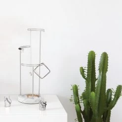 Umbra Rangements à Bijoux Arbre à Bijoux, Blanc Et Métal Nickel -Rangements déco Soldes arbre a bijoux blanc et metal nickel 3