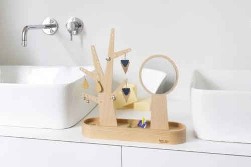 Reine Mère Rangements Salle De Bain Arbre à Boucle D'oreilles Miroir à Main Vide-poche 4 Reine Mère Rangements Salle De Bain Arbre à Boucle D'oreilles Miroir à Main Vide-poche – Image 2