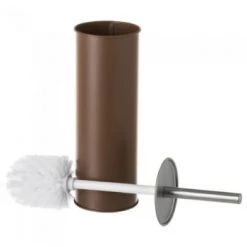Wadiga Rangements Salle De Bain Balai Brosse WC En Métal Gris -Rangements déco Soldes balai brosse wc en metal marron