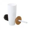Wadiga Rangements Salle De Bain Balai Brosse WC Plastique Blanc Et Bambou -Rangements déco Soldes balai brosse wc plastique blanc et bambou 1