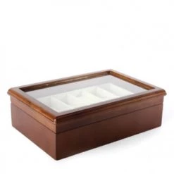 Wadiga Rangements à Bijoux Boîte à 12 Montres Et Bijoux En Bois Et Velours 28x19cm