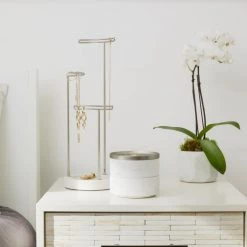 Umbra Rangements à Bijoux Boîte à Bijoux 2 Compartiments En Résine Marbrée Et Nickel -Rangements déco Soldes boite a bijoux 2 compartiments en resine marbree et nickel 4