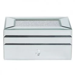 Beliani Rangements à Bijoux Boîte à Bijoux Argentée -Rangements déco Soldes boite a bijoux argentee 3