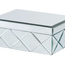 Beliani Rangements à Bijoux Boîte à Bijoux Argentée Effet Miroir