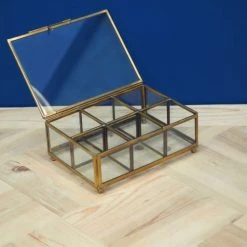 Chehoma Rangements Salle De Bain Boîte à Bijoux En Métal Doré -Rangements déco Soldes boite a bijoux en metal dore 2