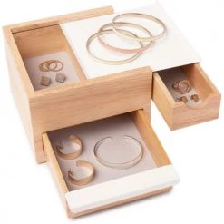 Umbra Rangements à Bijoux Boite à Bijoux Mini Stowit Carton Naturel -Rangements déco Soldes boite a bijoux mini stowit carton naturel 3