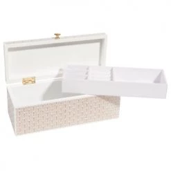 Maisons Du Monde Boîtes Boîte à Bijoux Motifs Graphiques Blancs Et Dorés 10 Maisons Du Monde Boîtes Boîte à Bijoux Motifs Graphiques Blancs Et Dorés -Rangements déco Soldes boite a bijoux motifs graphiques blancs et dores 1000 7 40 163343 10