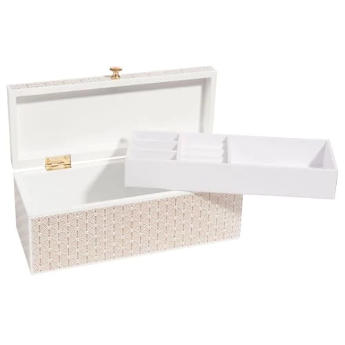 Maisons Du Monde Boîtes Boîte à Bijoux Motifs Graphiques Blancs Et Dorés 5 Maisons Du Monde Boîtes Boîte à Bijoux Motifs Graphiques Blancs Et Dorés – Image 3