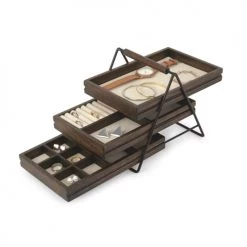 Umbra Rangements à Bijoux Boite à Bijoux Petit Panier 3 Tiroirs -Rangements déco Soldes boite a bijoux petit panier 3 tiroirs 2