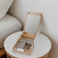 Umbra Rangements à Bijoux Boite à Bijoux Reflexion Bois Beige -Rangements déco Soldes boite a bijoux reflexion bois beige 3