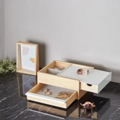 Umbra Rangements à Bijoux Boite à Bijoux Stowit Bois Naturel -Rangements déco Soldes boite a bijoux stowit bois naturel 3