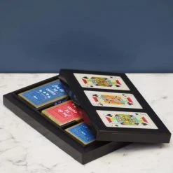 Chehoma Boîtes Boîte à Cartes En Bois Noir -Rangements déco Soldes boite a cartes en bois noir 2