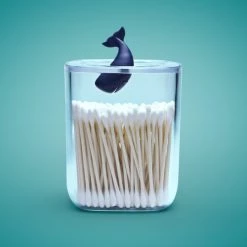 Qualy Design Rangements Salle De Bain Boîte à Coton Tiges Baleine -Rangements déco Soldes boite a coton tiges baleine 4