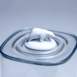 Qualy Design Rangements Salle De Bain Boite à Coton Tiges Ours Polaire -Rangements déco Soldes boite a coton tiges ours polaire 3