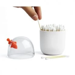 Qualy Design Rangements Salle De Bain Boite à Coton Tiges Poisson Clown -Rangements déco Soldes boite a coton tiges poisson clown 5