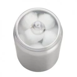 IDesign Rangements Salle De Bain Boîte à Cotons Avec Couvercle - Argent -Rangements déco Soldes boite a cotons avec couvercle argent 2