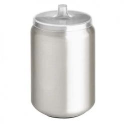 IDesign Rangements Salle De Bain Boîte à Cotons Avec Couvercle - Argent