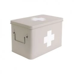 Present Time Rangements Salle De Bain Boîte à Pharmacie Métal Gris -Rangements déco Soldes boite a pharmacie metal gris 4