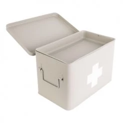 Present Time Rangements Salle De Bain Boîte à Pharmacie Métal Gris -Rangements déco Soldes boite a pharmacie metal gris 5