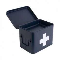 Present Time Rangements Salle De Bain Boîte à Pharmacie S Plastique Bleu Nuit -Rangements déco Soldes boite a pharmacie s plastique bleu nuit 3