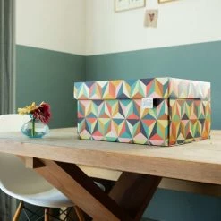 Dutch Design Brand Boîtes Boite De Rangement Back To The 60's 39,5x32x21cm Carton Multicolore -Rangements déco Soldes boite de rangement back to the 60 s 39 5x32x21cm carton multicolore 3