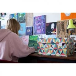 Dutch Design Brand Boîtes Boite De Rangement Back To The 60's 39,5x32x21cm Carton Multicolore -Rangements déco Soldes boite de rangement back to the 60 s 39 5x32x21cm carton multicolore 4