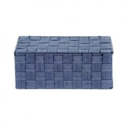 Compactor Boîtes Boîte De Rangement Bleue En Sangles Tressées 27x15cm 10 Compactor Boîtes Boîte De Rangement Bleue En Sangles Tressées 27x15cm -Rangements déco Soldes boite de rangement bleue en sangles tressees 27x15cm 2