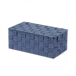 Compactor Boîtes Boîte De Rangement Bleue En Sangles Tressées 27x15cm