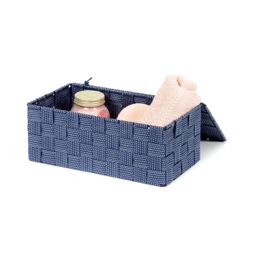 Compactor Boîtes Boîte De Rangement Bleue En Sangles Tressées 27x15cm 7 Compactor Boîtes Boîte De Rangement Bleue En Sangles Tressées 27x15cm – Image 5