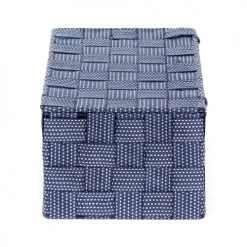 Compactor Boîtes Boîte De Rangement Bleue En Sangles Tressées 27x15cm 13 Compactor Boîtes Boîte De Rangement Bleue En Sangles Tressées 27x15cm -Rangements déco Soldes boite de rangement bleue en sangles tressees 27x15cm 5