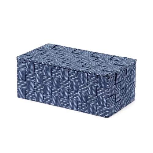Compactor Boîtes Boîte De Rangement Bleue En Sangles Tressées 27x15cm 3 Compactor Boîtes Boîte De Rangement Bleue En Sangles Tressées 27x15cm