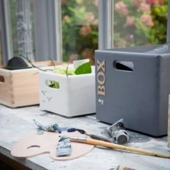 Compactor Boîtes Boîte De Rangement En Bois Naturel 2 Poignées 30x20cm -Rangements déco Soldes boite de rangement en bois naturel 2 poignees 30x20cm 4