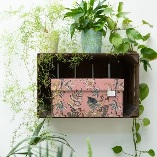 Dutch Design Brand Boîtes Boite De Rangement Floral Garden 39,5x32x21cm Carton Rose 4 Dutch Design Brand Boîtes Boite De Rangement Floral Garden 39,5x32x21cm Carton Rose – Image 2
