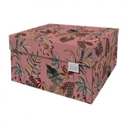 Dutch Design Brand Boîtes Boite De Rangement Floral Garden 39,5x32x21cm Carton Rose