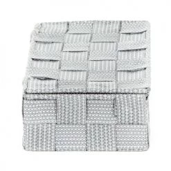 Compactor Boîtes Boîte De Rangement Grise En Sangles Tressées 21x12cm 11 Compactor Boîtes Boîte De Rangement Grise En Sangles Tressées 21x12cm -Rangements déco Soldes boite de rangement grise en sangles tressees 21x12cm 3