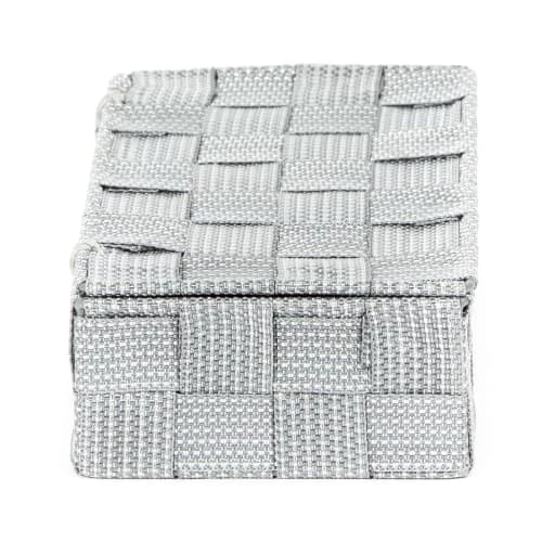 Compactor Boîtes Boîte De Rangement Grise En Sangles Tressées 21x12cm 6 Compactor Boîtes Boîte De Rangement Grise En Sangles Tressées 21x12cm – Image 4