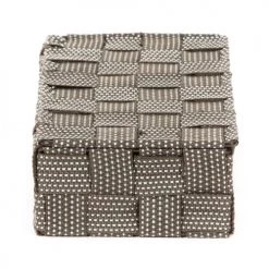 Compactor Boîtes Boîte De Rangement Marron En Sangles Tressées 21x12cm -Rangements déco Soldes boite de rangement marron en sangles tressees 21x12cm 2