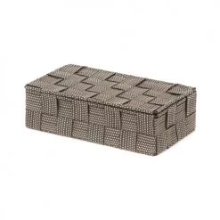 Compactor Boîtes Boîte De Rangement Marron En Sangles Tressées 21x12cm