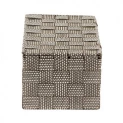 Compactor Boîtes Boîte De Rangement Marron En Sangles Tressées 27x15cm -Rangements déco Soldes boite de rangement marron en sangles tressees 27x15cm 2