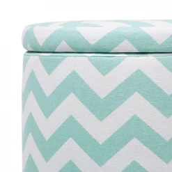 Beliani Boîtes Boîte De Rangement Multifonction Bleu Et Blanc -Rangements déco Soldes boite de rangement multifonction bleu et blanc 2