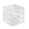 IDesign Rangements Salle De Bain Boite De Rangement Pour Cosmétiques 3 Tiroirs - Transparent -Rangements déco Soldes boite de rangement pour cosmetiques 3 tiroirs transparent