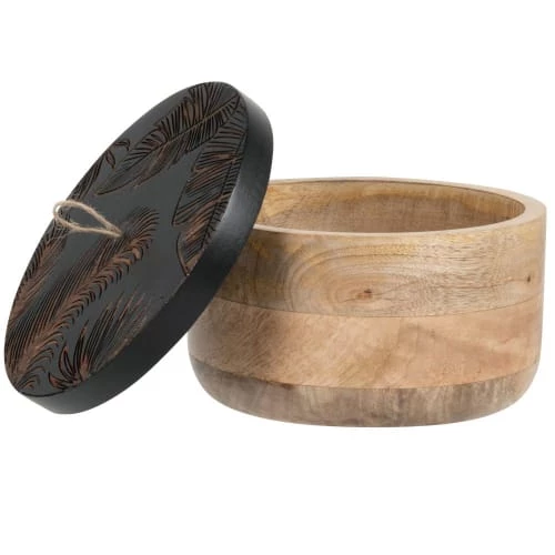 Maisons Du Monde Boîtes Boîte En Bois De Manguier Et Couvercle Noir à Motifs 4 Maisons Du Monde Boîtes Boîte En Bois De Manguier Et Couvercle Noir à Motifs – Image 2