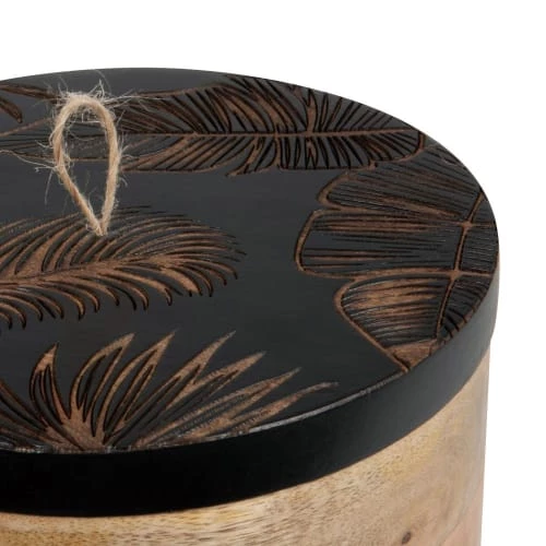 Maisons Du Monde Boîtes Boîte En Bois De Manguier Et Couvercle Noir à Motifs 5 Maisons Du Monde Boîtes Boîte En Bois De Manguier Et Couvercle Noir à Motifs – Image 3