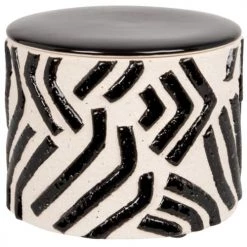 Maisons Du Monde Boîtes Boîte En Grès Noir Et Ecru