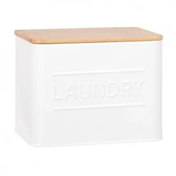 Maisons Du Monde Boîtes Boîte En Métal Et En Bambou écrue Et Blanche