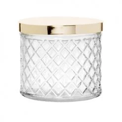 Maisons Du Monde Boîtes Boîte En Verre Et Couvercle En Métal Doré - Lot De 2