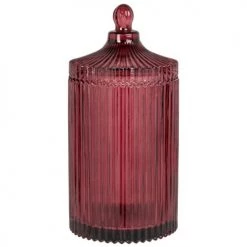 Maisons Du Monde Boîtes Boîte En Verre Strié Rose Fuchsia