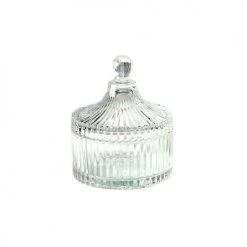 Wadiga Rangements Salle De Bain Boîte Rangement Ronde Salle De Bain Verre 10x12cm