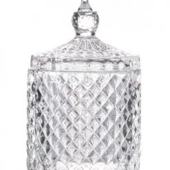 Wadiga Rangements Salle De Bain Boîte Rangement Ronde Salle De Bain Verre 8,5x13cm